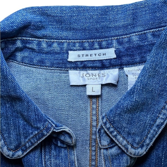 Vintage Jones Sport Jean Jacket with Beautiful Beadwork and Flat Front Pockets - Picture 6 of 8